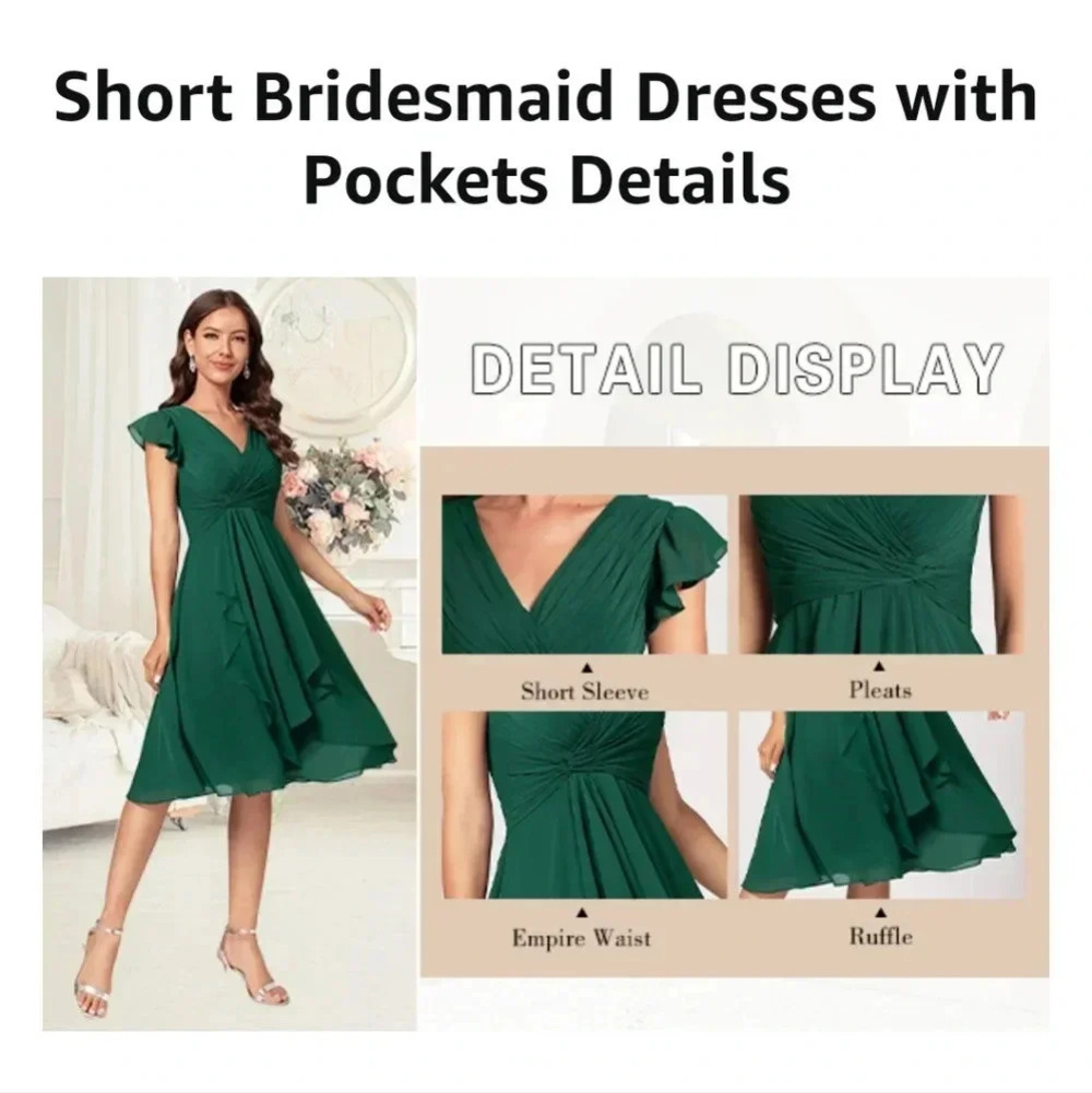 NWT  ruffle chiffon bridesmaid dress - Picture 8 of 8